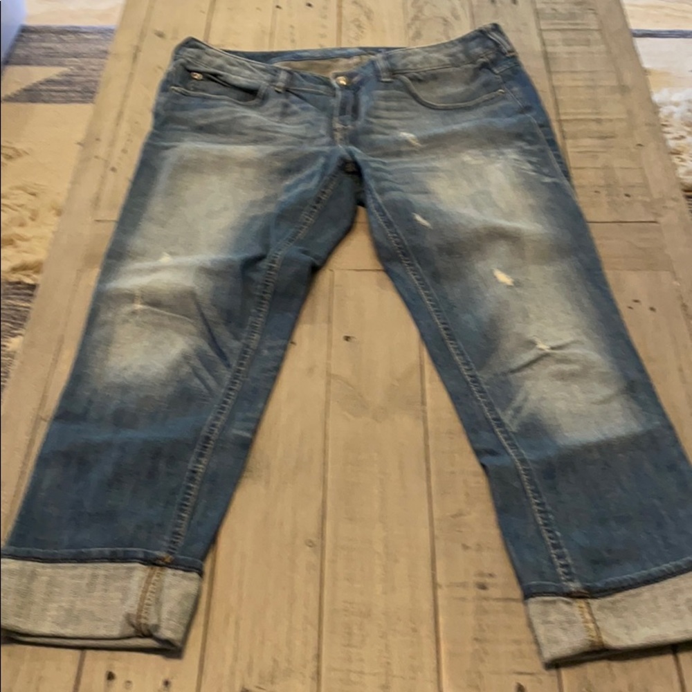 Express Distressed Crop Jean Size 8